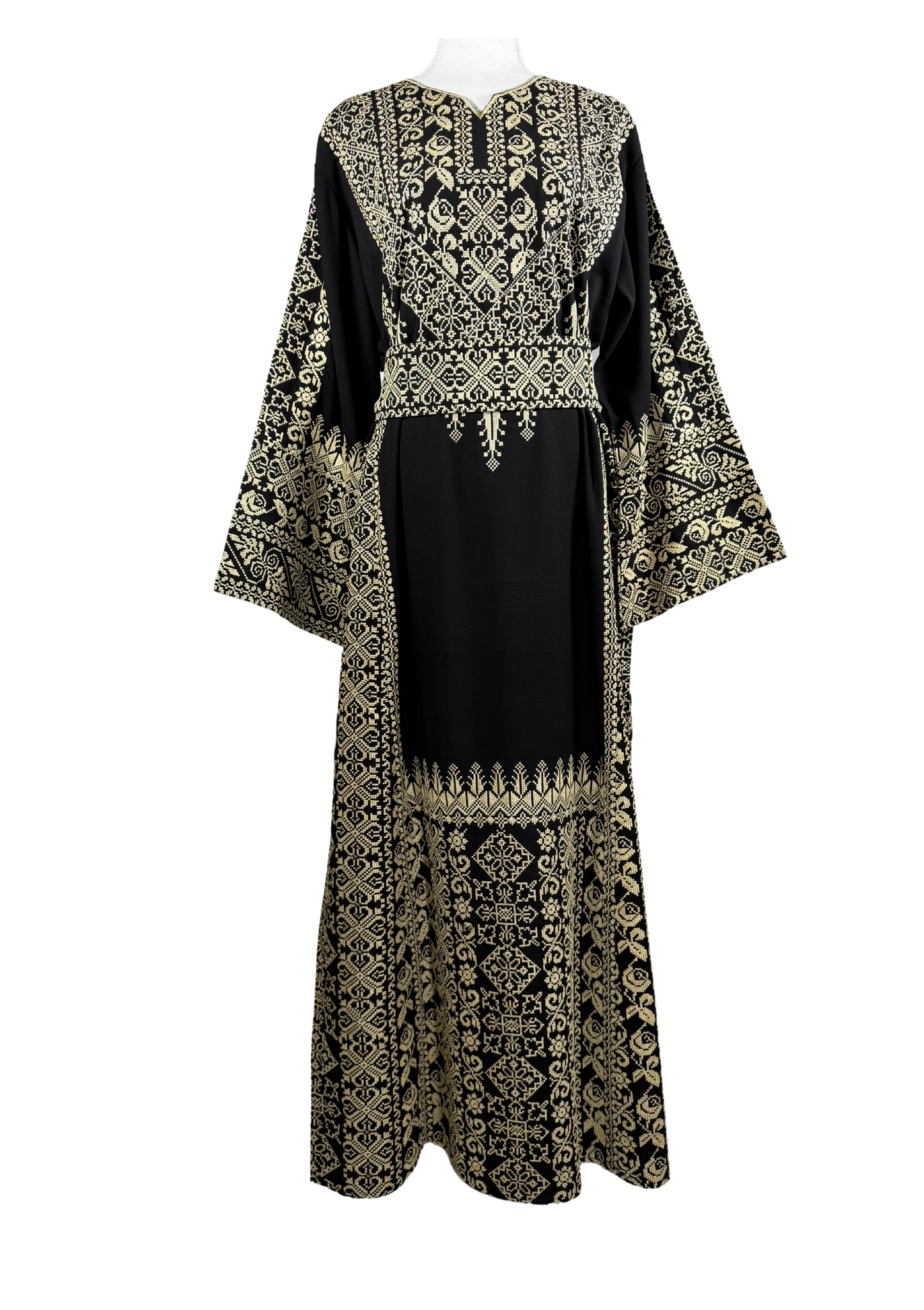 Yãqüt Black & Gold Full Embroidered Thobe