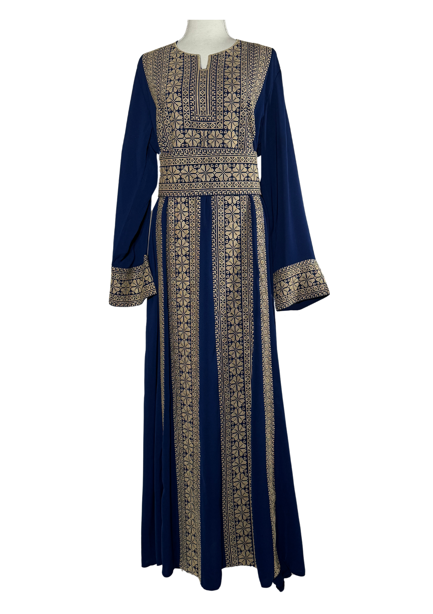 Rayhãna Royal Blue Four Lines Embroidered Thobe